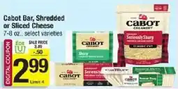 Star Market Cabot Bar, Shredded or Sliced Cheese offer