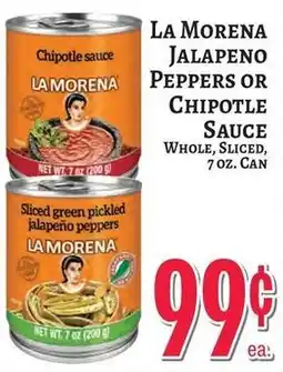 Trade Fair Supermarket La Morena jalapeno peppers or chipotle sauce offer