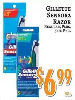 Trade Fair Supermarket Gillette Sensor2 Razor Regular, Plus offer