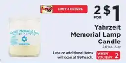 ShopRite Yahrzeit Memorial Lamp Candle offer