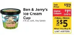ShopRite Ben & Jerry's Ice Cream Cup offer