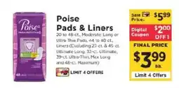 ShopRite Poise Pads & Liners offer
