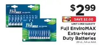 ShopRite Fuji EnviroMAX Extra-Heavy Duty Batteries offer