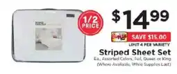 ShopRite Striped Sheet Set offer