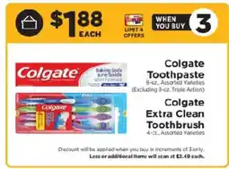 ShopRite Colgate toothpaste and colgate extra clean toothbrush offer