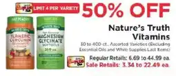 ShopRite Nature's Truth Vitamins offer