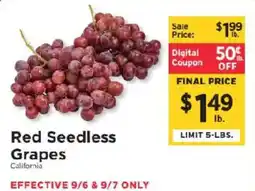 ShopRite Red Seedless Grapes offer