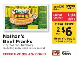 ShopRite Nathan's Beef Franks offer