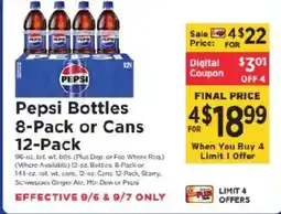 ShopRite Pepsi Bottles or Cans offer