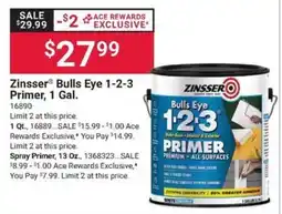 Ace Hardware Zinsser Bulls Eye 1-2-3 Primer offer
