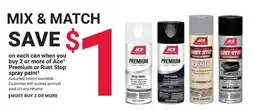 Ace Hardware Premium or rust stop spray paint offer