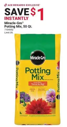 Ace Hardware Miracle-Gro Potting Mix offer