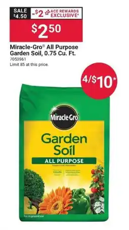 Ace Hardware Miracle-Gro garden soil offer