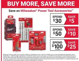 Ace Hardware Milwaukee Power Tool Accessories offer