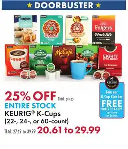 Boscov's ENTIRE STOCK KEURIG K-Cups offer