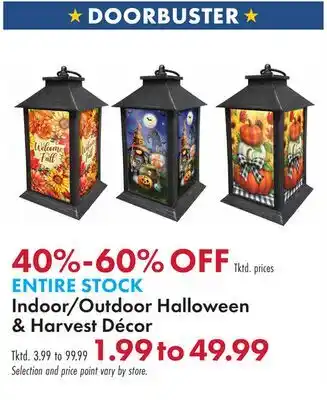 Boscov's ENTIRE STOCK Indoor/Outdoor Halloween & Harvest Décor offer