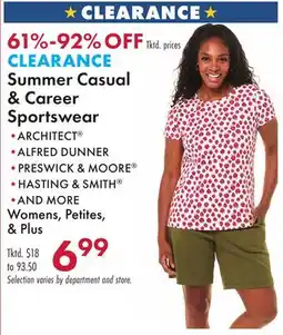 Boscov's CLEARANCE Summer Casual & Career Sportswear offer