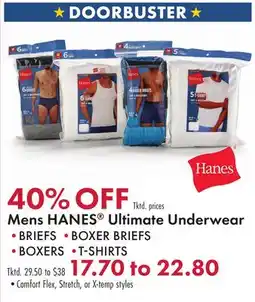 Boscov's Mens HANES Ultimate Underwear offer