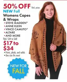 Boscov's NEW Fall Women Capes & Wraps offer