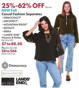 Boscov's NEW Fall Casual Fashion Separates offer