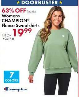 Boscov's Womens CHAMPION Fleece Sweatshirts offer
