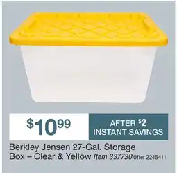 BJ’s Berkley Jensen 27-Gal. Storage Box - Clear & Yellow offer