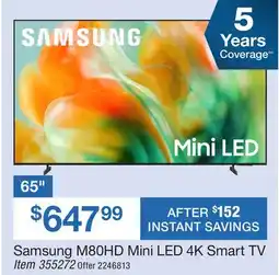 BJ’s Samsung M80HD Mini LED 4K Smart TV offer