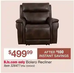 BJ’s Bolero Recliner offer