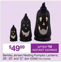 BJ’s Berkley Jensen Nesting Pumpkin Lanterns offer