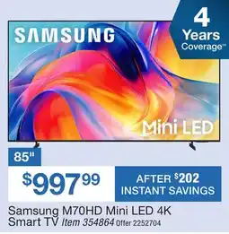 BJ’s Samsung M70HD Mini LED 4K Smart TV offer