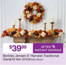 BJ’s Berkley Jensen 6' Harvest Traditional Garland offer