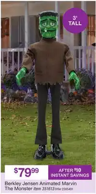 BJ’s Berkley Jensen Animated Marvin The Monster offer