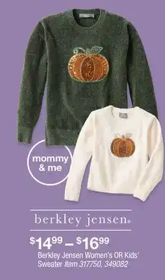 BJ’s Berkley Jensen Women's OR Kids' Sweater offer