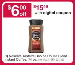 BJ’s (1) Néscafe Taster's Choice House Blend Instant Coffee, 14 oz offer