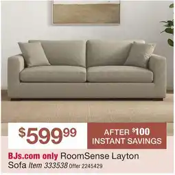 BJ’s RoomSense Layton Sofa offer