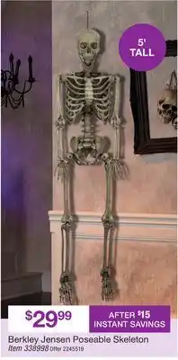 BJ’s Berkley Jensen Poseable Skeleton offer