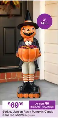 BJ’s Berkley Jensen Resin Pumpkin Candy Bowl offer