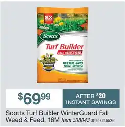 BJ’s Scotts Turf Builder WinterGuard Fall Weed & Feed offer