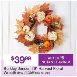 BJ’s Berkley Jensen 26 Harvest Floral Wreath offer