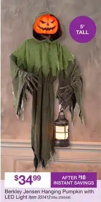 BJ’s Berkley Jensen Hanging Pumpkin with LED Light offer