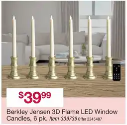 BJ’s Berkley Jensen 3D Flame LED Window Candles offer