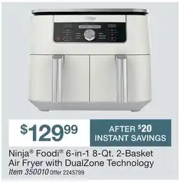 BJ’s Ninja Foodi 6-in-1 8-Qt. 2-Basket Air Fryer with DualZone Technology offer