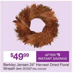 BJ’s Berkley Jensen 24 Harvest Dried Floral Wreath offer