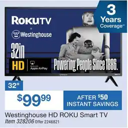 BJ’s Westinghouse HD ROKU Smart TV offer