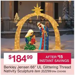 BJ’s Berkley Jensen 66 UL Glittering Thread Nativity Sculpture offer