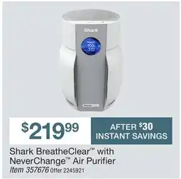 BJ’s Shark BreatheClear with NeverChange Air Purifier offer