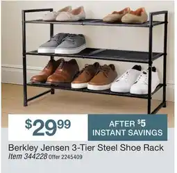 BJ’s Berkley Jensen 3-Tier Steel Shoe Rack offer