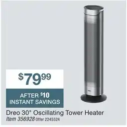 BJ’s Dreo 30 Oscillating Tower Heater offer