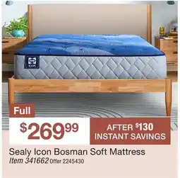 BJ’s Sealy Icon Bosman Soft Mattress offer