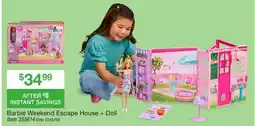 BJ’s Barbie Weekend Escape House + Doll offer